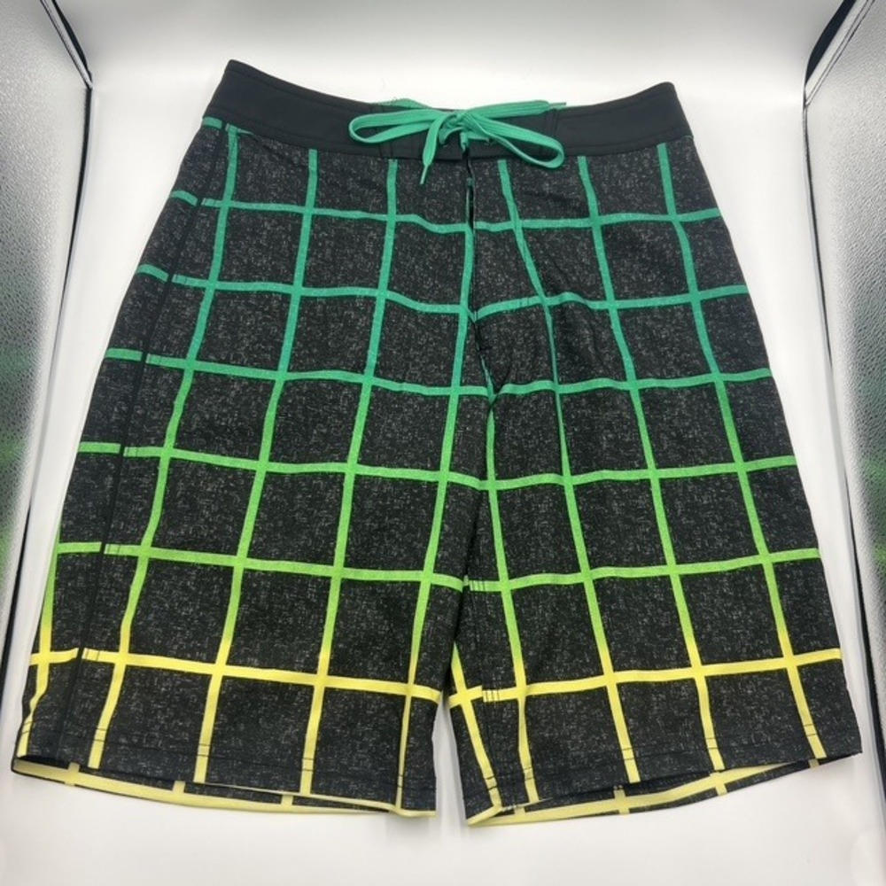 Old Navy California Men's Board Shorts Swim Trunks Plaid with Drawstring Size 28
